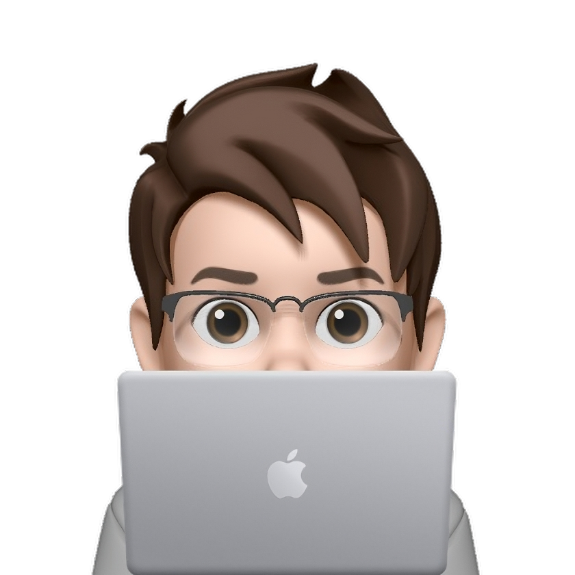 Edward emoji with a Macbook